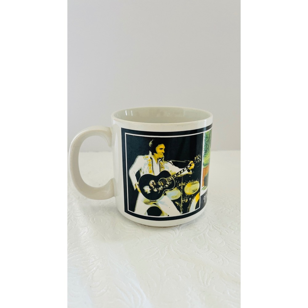 Elvis Presley Enterprises Mug Graceland 1988 White Vintage Souvenir Ceramic